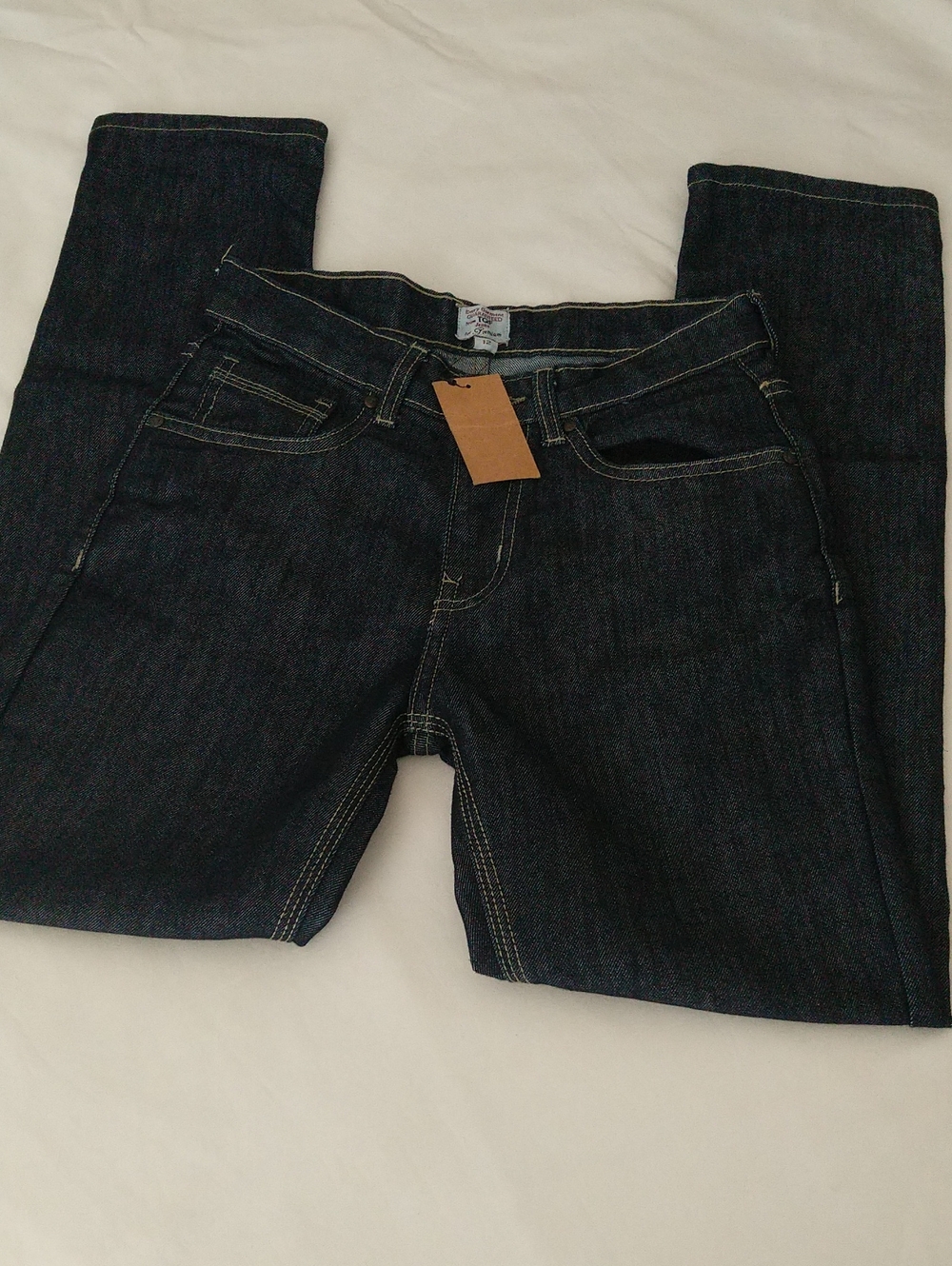 Kids Dark Wash Straight Leg Jeans - Classic Indigo For Boys Size 12